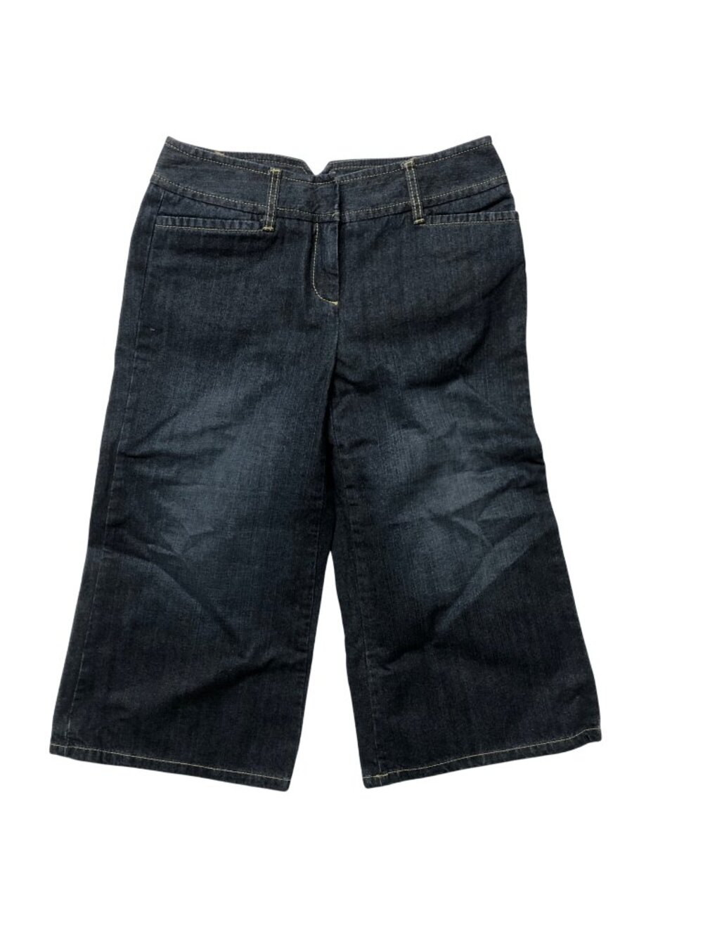 Liz Claiborne Jean Crop Pants Womens Size 6 Blue Denim Capri Wide Leg Shorts NEW